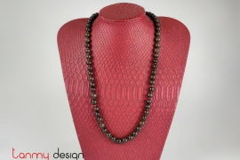 Necklace designed with black wood beads